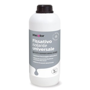 Flacone di fissativo isolante per pareti interne, ideale come fondo e per consolidare le pareti.