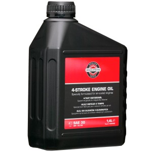 Olio Briggs & Stratton SAE 30, 1.4 l per motori a 4 tempi in tanica nera.