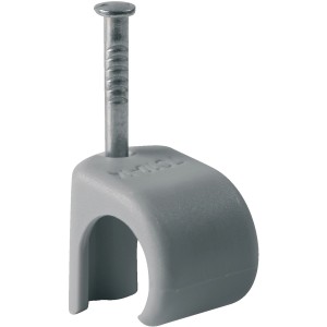 Fascetta a chiodo grigia Schneider Thorsman TC10-14 per cavi rotondi con chiodo in acciaio, 10 pezzi.