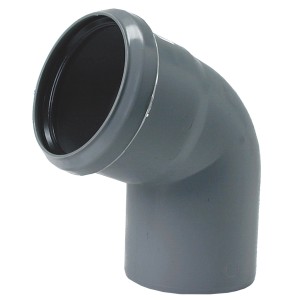 Raccordo per tubo HT grigio (angolo di 45 gradi) per tubi di scarico.