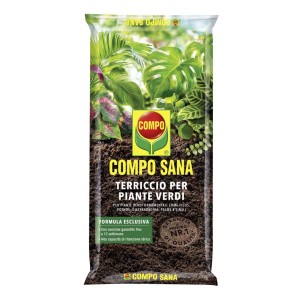 Sacco di terriccio COMPO SANA per piante da vaso.