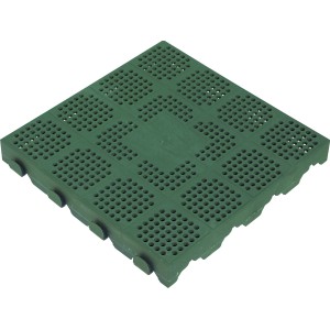Piastrella da esterno t.b.t. verde, plastica con fori.