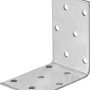Staffa angolare zincata 60x60x50 mm per strutture in legno, con fori per avvitatura.