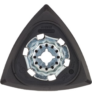 Platorello abrasivo Bosch AVZ 93 G Pro per utensili multifunzione, triangolare con velcro.