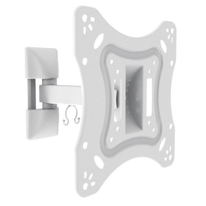 Supporto TV da parete bianco orientabile per accessori video.