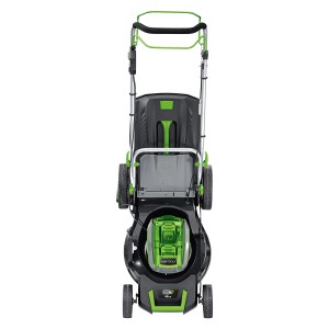 Set tosaerba a batteria LUX 40V con 2 batterie, larghezza taglio 46cm, trazione. Ideale per grandi giardini.