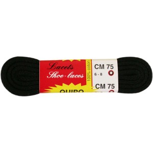 Lacci neri, lunghezza 75 cm, per scarpe da lavoro.