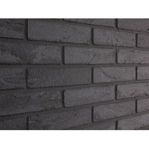 Rivestimento Elabrick Madagaskar, 5x21 cm, in grigio scuro. Ideale per interni ed esterni.
