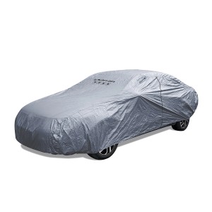 Copriauto grigio per la protezione dal gelo e dalle intemperie.
