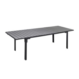 Tavolo allungabile in acciaio e HDPE Sven 180x9x76 cm effetto legno