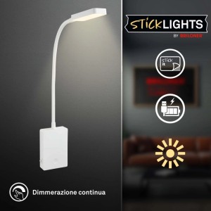 Luce da lettura a LED dimmer touch 200 lm 2W luce calda bianco