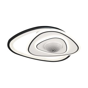 Plafoniera LED moderna in bianco e nero con design decorativo.