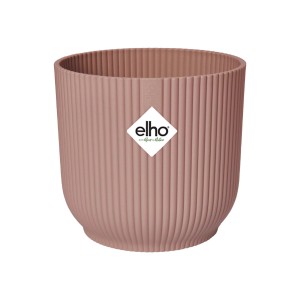 Vaso per fiori Elho Vibes Fold, Ø 25 cm, rosa tenue, con texture a coste.