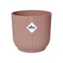 Vaso per fiori Elho Vibes Fold, Ø 25 cm, rosa tenue, con texture a coste.