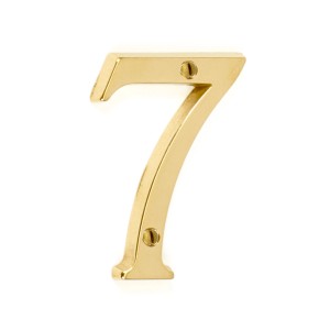 Numero civico dorato 7 di t.b.t. per la facciata.