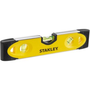 Livella a bolla Stanley Torpedo gialla (23 cm) in plastica/alluminio con tre fiale.