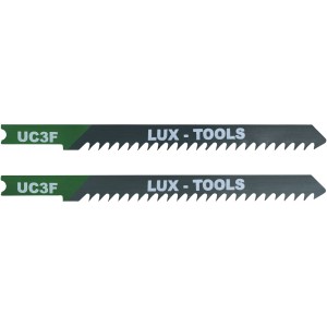 Due lame per seghetto alternativo LUX per legno con denti fini e attacco a U.