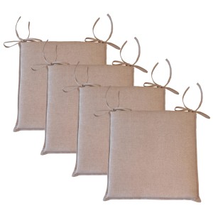 Cuscini per sedia t.b.t. beige multipli con lacci, categoria: Cuscini e copricuscini.