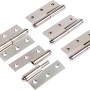 Set di 5 cerniere nichelate, a sgancio rapido, semi-larghe, sinistre, 50x40 mm, per collegamenti flessibili.