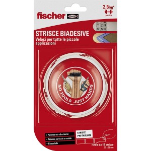 Nastro biadesivo Fischer per applicazioni piccole e veloci. Strisce adesive su rotolo.