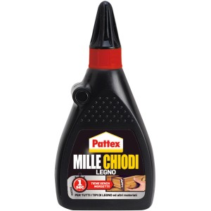 Pattex Mille Chiodi colla per legno, ideale per giunzioni senza morsetti.