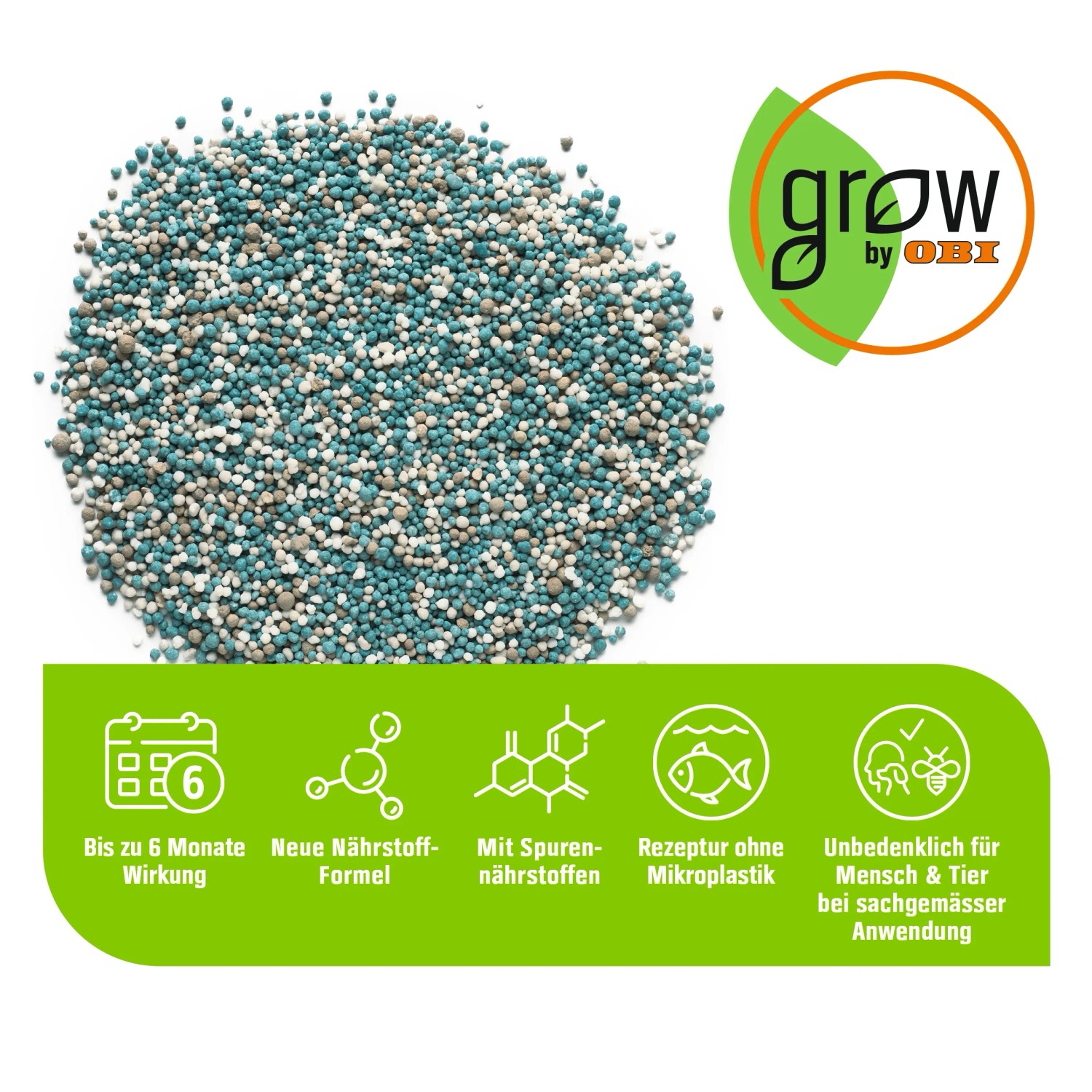 GROW by OBI fertilizzante a lenta cessione per rododendri e azalee, granuli, dura fino a 6 mesi.