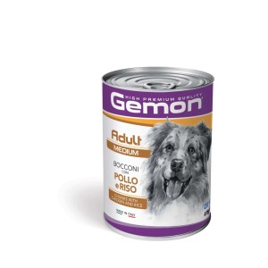 Gemon Adult Medium cibo umido per cani con pollo e riso in lattina.