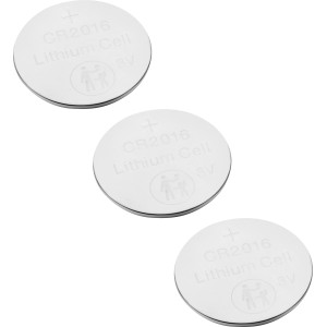 Confezione da 3 batterie a bottone al litio CR2016 per orologi, calcolatrici e altro.