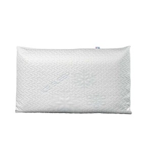 Cuscino bianco con motivo per un sonno riposante.