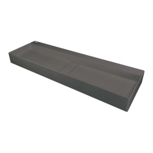 Lavabo da appoggio ceramica Placetas Idrostile 400x150 mm antracite met