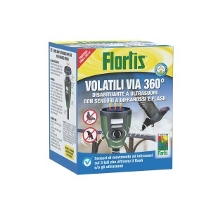 Florlis Volatili Via 360° dissuasore per piccioni a ultrasuoni e infrarossi.