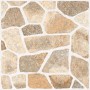 Piastrella per pavimentazione esterna t.b.t., effetto pietra nei toni del beige e del marrone.