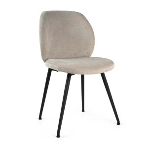 Sedia imbottita Glaede tessuto color sabbia e struttura in metallo 48x56h84,5 cm