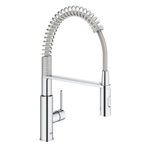 Miscelatore lavello Grohe QuickFix Get Chrome con bocca girevole e doccetta estraibile