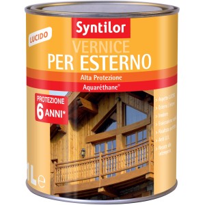 Barattolo di vernice per esterni Syntilor, trasparente, lucida.