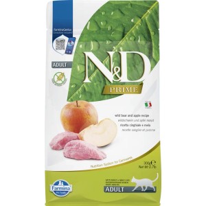 N&D Prime cibo secco per gatti Adult con cinghiale e mela, confezione da 300g.