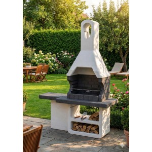 Barbecue in muratura Ulisse appendice laterale griglia 67x40 cm
