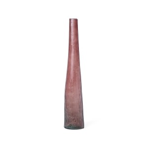 Vaso vitro monofiore in vetro scatola avana Ø9xH50 cm bordeaux