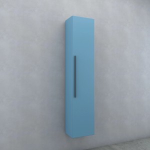 Mobile bagno sospeso blu, parte della serie di arredo bagno.