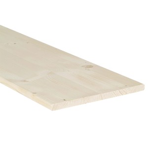 Asse di legno chiaro non trattato per interni.