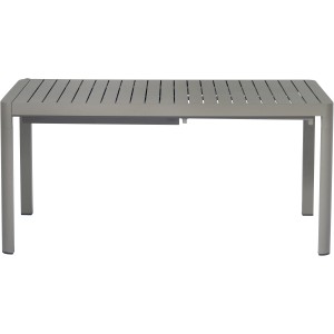 Tavolo da giardino t.b.t. grigio con piano a listelli.