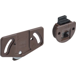 Kit montaggio Hettich SlideLine 1, marrone, per porta scorrevole fino a 12kg, plastica.