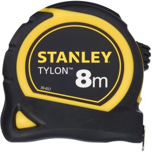 Stanley Flessometro Tylon, 8 m di lunghezza, 25 mm di larghezza. Strumento di misura con custodia nera e gialla.