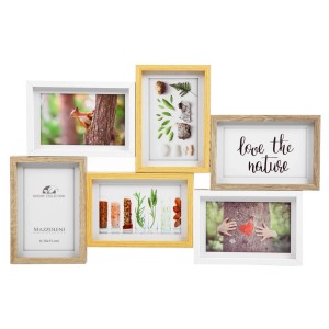 Cornice multipla per foto in vari colori e dimensioni.