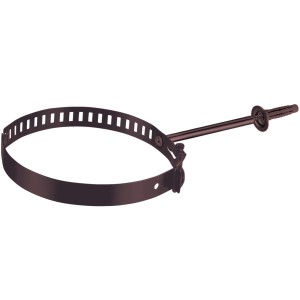 t.b.t. Fascetta stringitubo con tassello per fissaggio tubi di scarico.