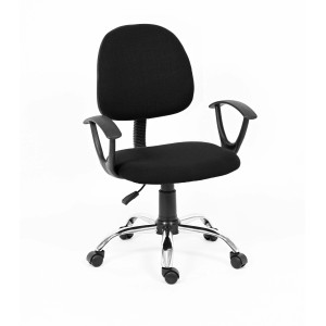 Sedia gaming t.b.t. nera con braccioli e base cromata.