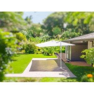 Ombrellone da giardino a palo decentrato New Michigan H 2,65 m bianco