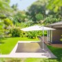 Ombrellone da giardino a palo decentrato New Michigan H 2,65 m bianco