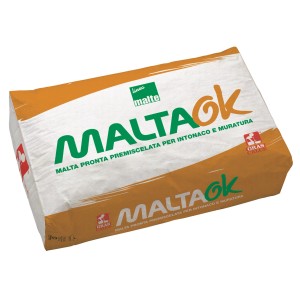 Confezione di Malta OK malta premiscelata per intonaci e muratura.