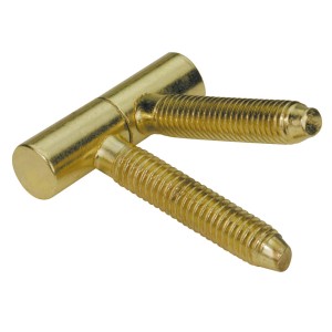 Due cerniere a scomparsa in acciaio nichelato (Ø 8 mm) per ferramenta per mobili.